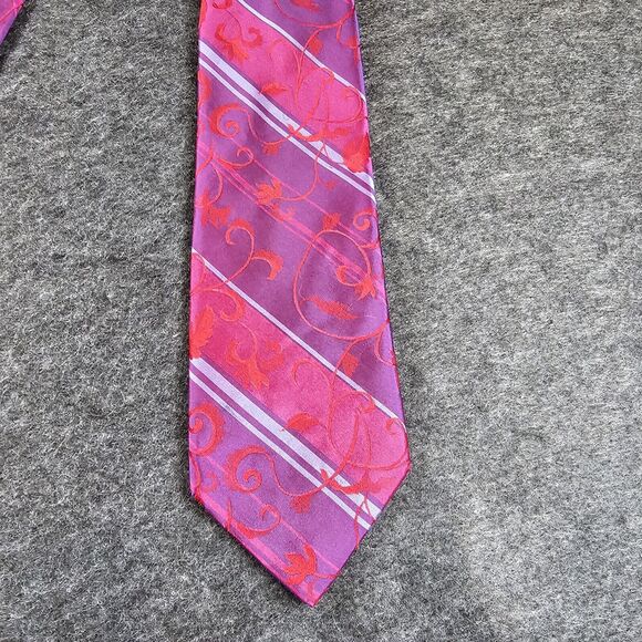 Ted Baker Repp Silk Tie Designer London Luxury USA Stripe 59" Classy Work - Picture 4 of 12